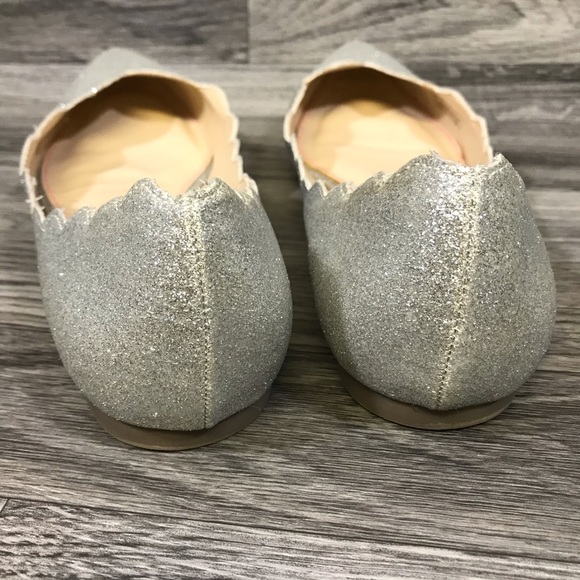 Betsey Johnson Crosbey Silver Glitter Flats - Picture 4 of 6